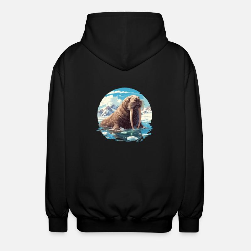 Walrus Walrosse Walross - Unisex Kapuzenjacke - Schwarz