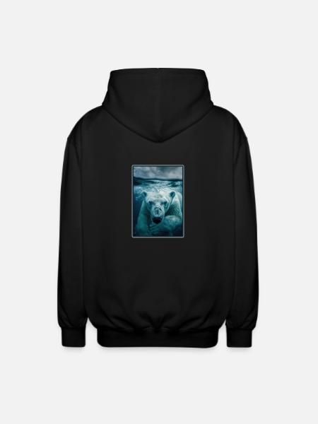 Polar Bear Eisbären Eisbär - Unisex Kapuzenjacke - Schwarz