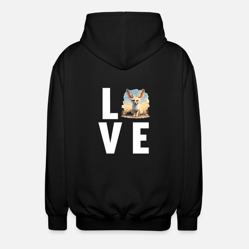 Fennec Fox Fenneks Fennek - Unisex Hooded Jacket - black