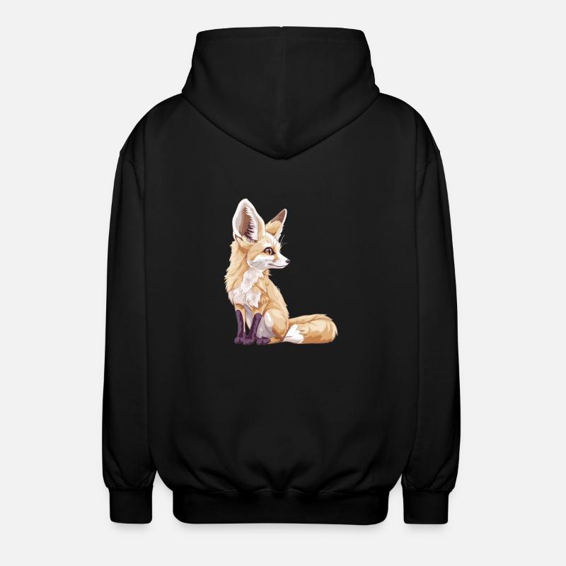 Fennec Fox Fenneks Fennek - Unisex Kapuzenjacke - Schwarz