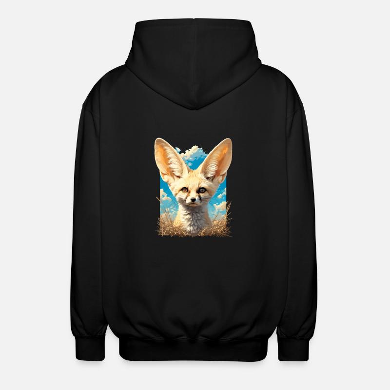 Fennec Fox Fenneks Fennek - Unisex Kapuzenjacke - Schwarz