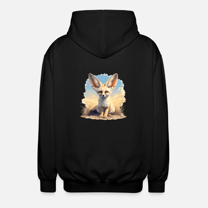 Fennec Fox Fenneks Fennek - Unisex Hooded Jacket - black