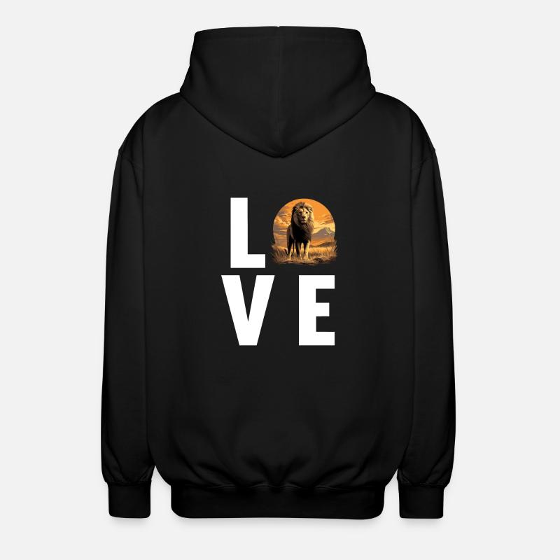 Lion Löwen Löwe - Veste à capuche unisexe - noir