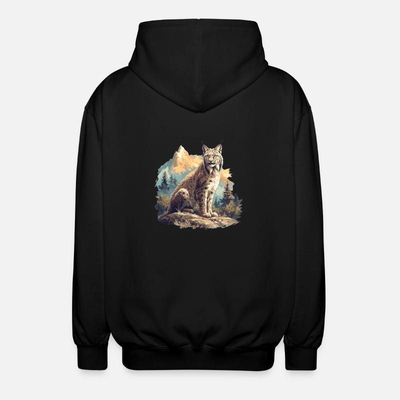 Lynx Luchse Luchs - Veste à capuche unisexe - noir