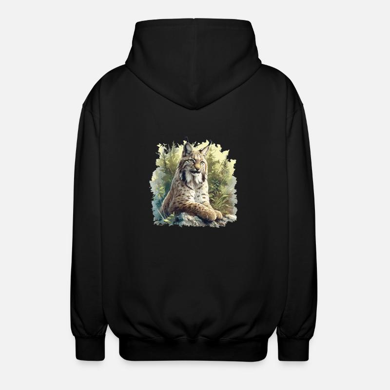 Lynx Luchse Luchs - Veste à capuche unisexe - noir