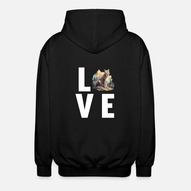 Lynx Luchse Luchs - Unisex Hooded Jacket - black
