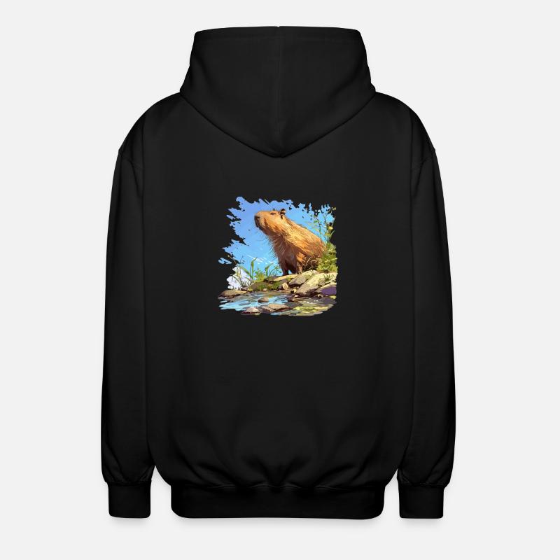 Capybaras Capybara - Unisex Hooded Jacket - black