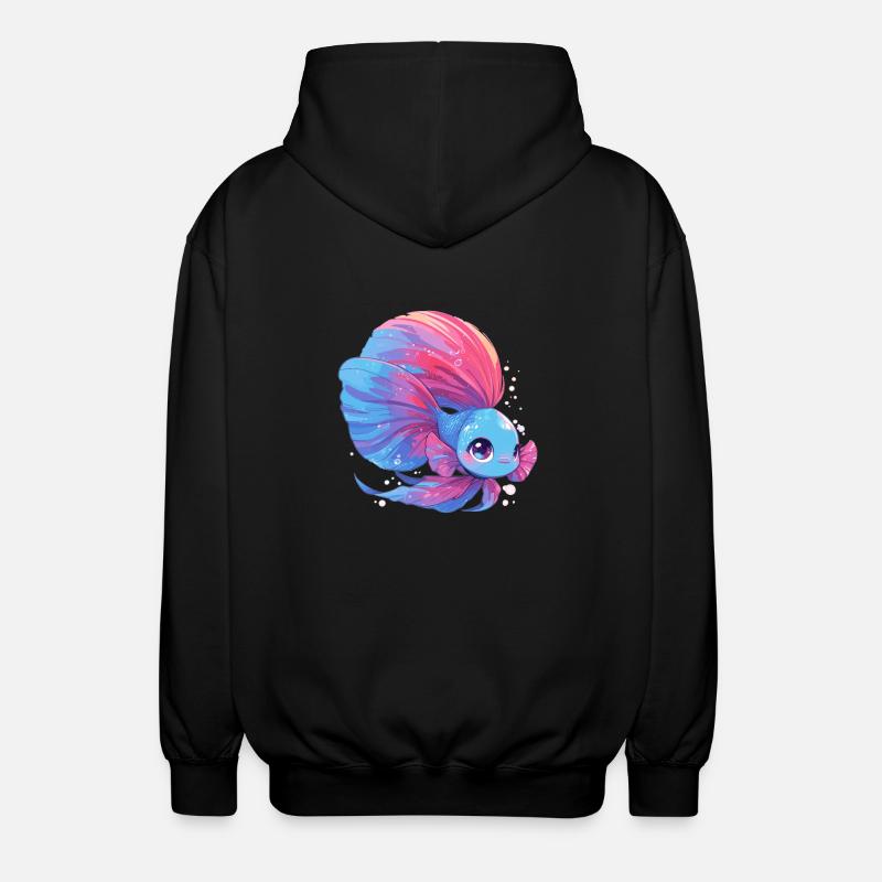 Bettas Betta Fish Betta - Unisex Hooded Jacket - black