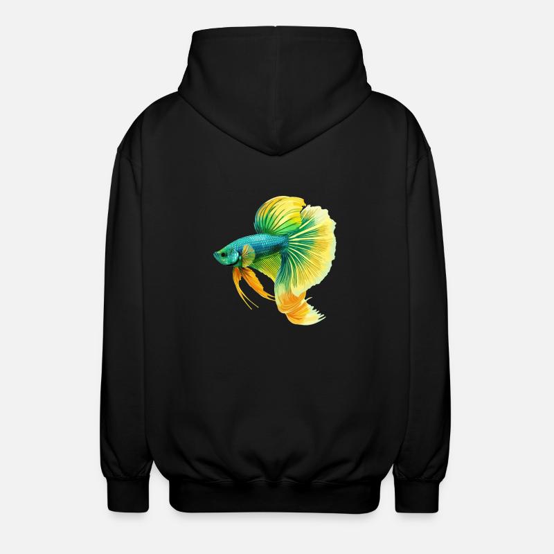 Bettas Betta Poisson Betta - Veste à capuche unisexe - noir