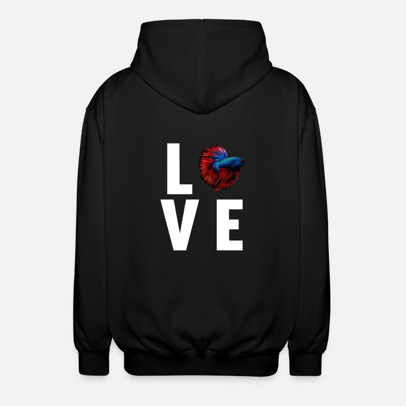Bettas Betta Poisson Betta - Veste à capuche unisexe - noir