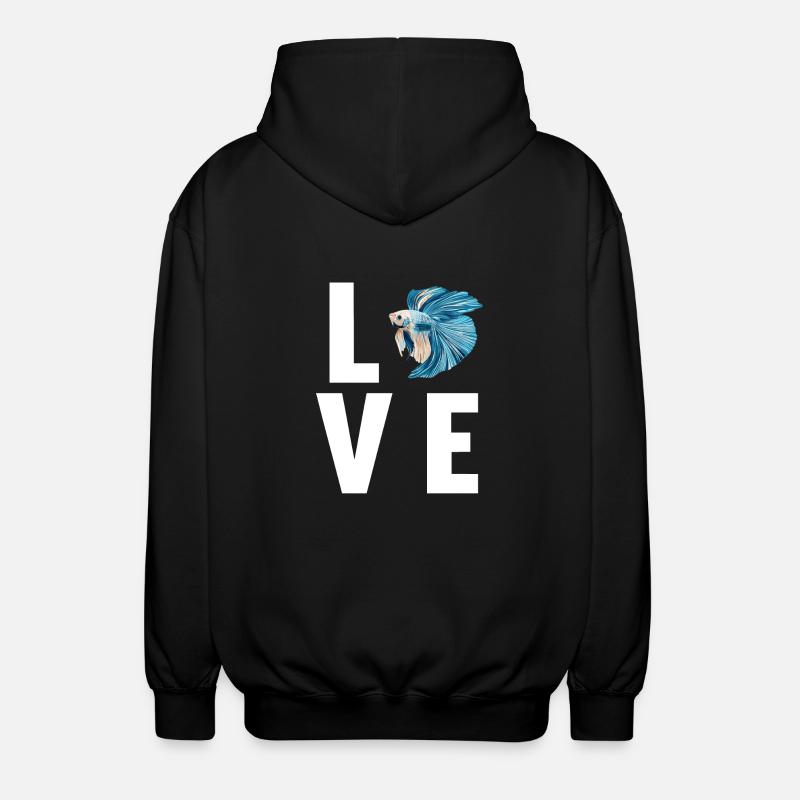 Bettas Betta Fish Betta - Unisex Hooded Jacket - black