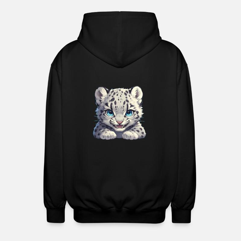 Snow Leopard Schneeleoparde Schneeleopard - Unisex Hooded Jacket - black