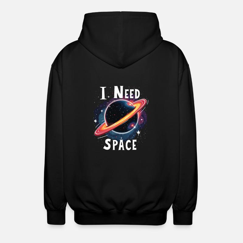 I NEED SPACE - Unisex Hooded Jacket - black