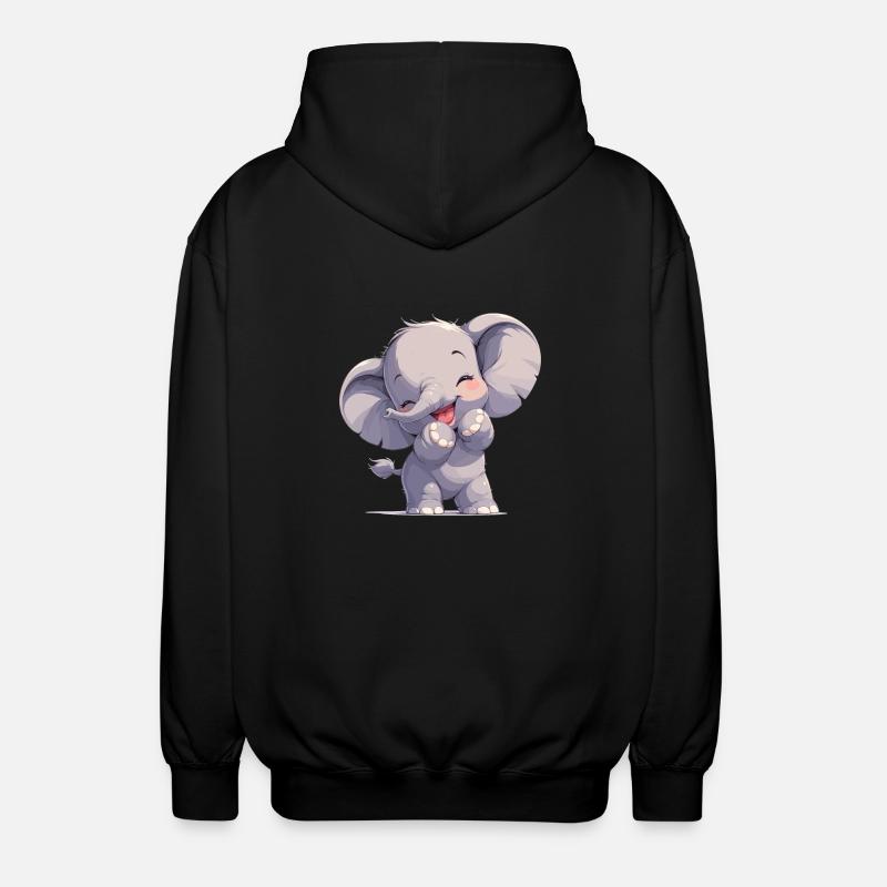 Elephant Elefanten Elefant - Unisex Hooded Jacket - black