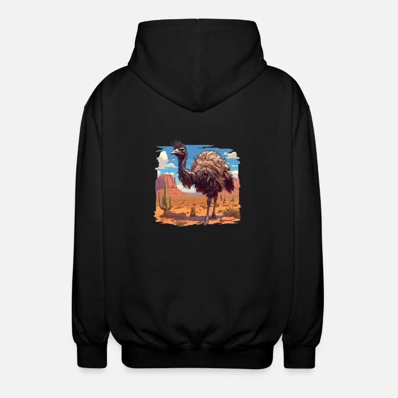 Emus Emu - Unisex Hooded Jacket - black