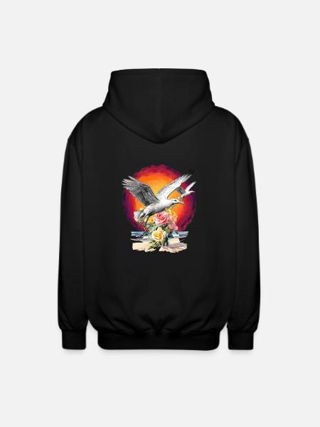 Seagulls Seagull Seagulls Maritime Sunset - Unisex Hooded Jacket - black