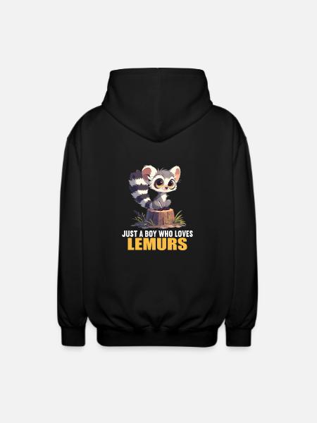 Lemuren Lemurs Lemur - Unisex Hooded Jacket - black