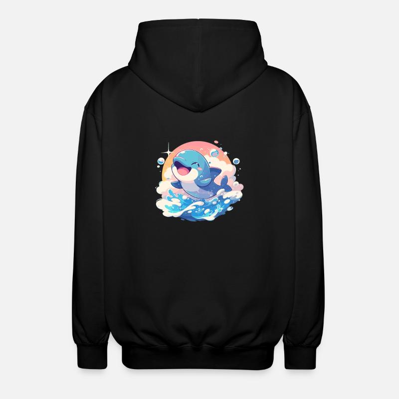 Dolphin Delfine Delfin - Unisex Kapuzenjacke - Schwarz