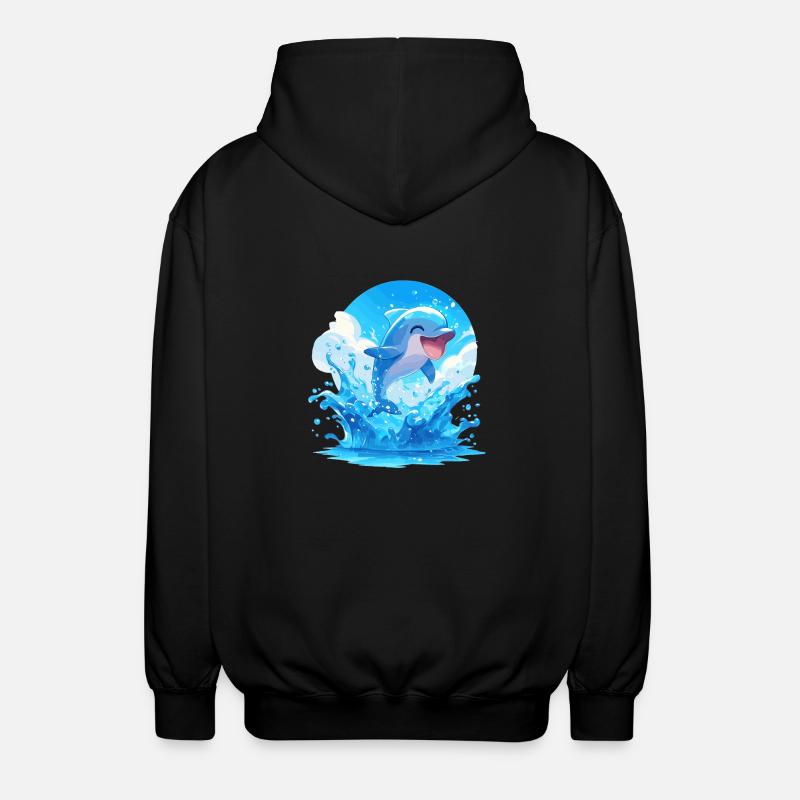 Dolphin Delfine Delfin - Unisex Kapuzenjacke - Schwarz