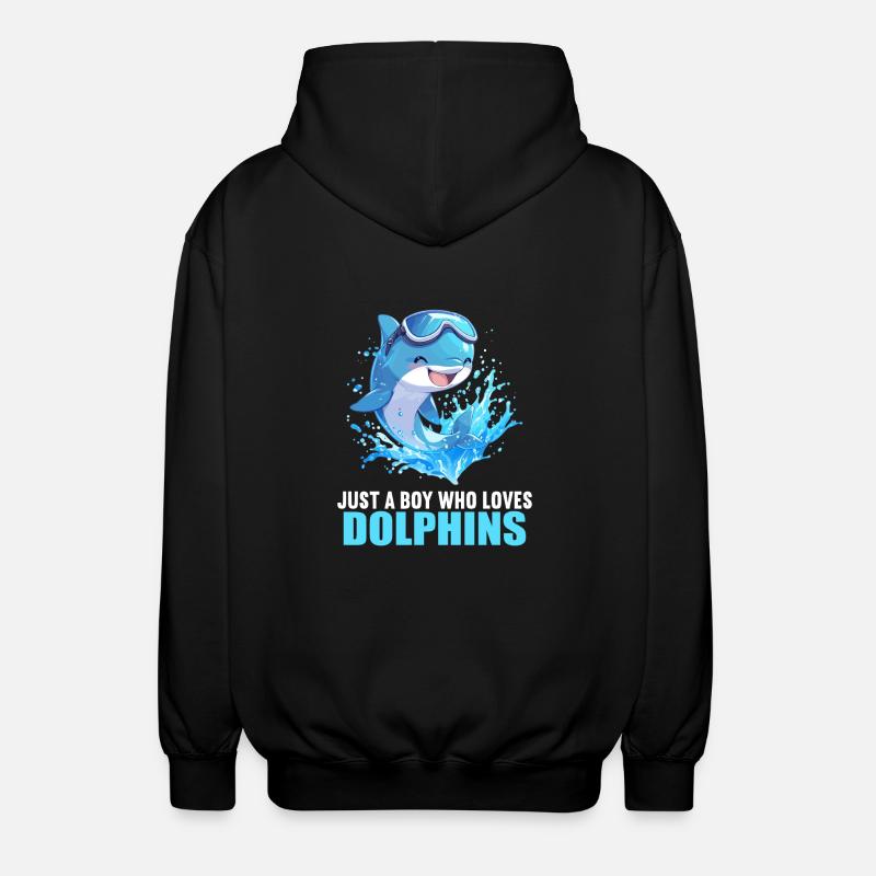 Dolphin Delfine Delfin - Unisex Kapuzenjacke - Schwarz