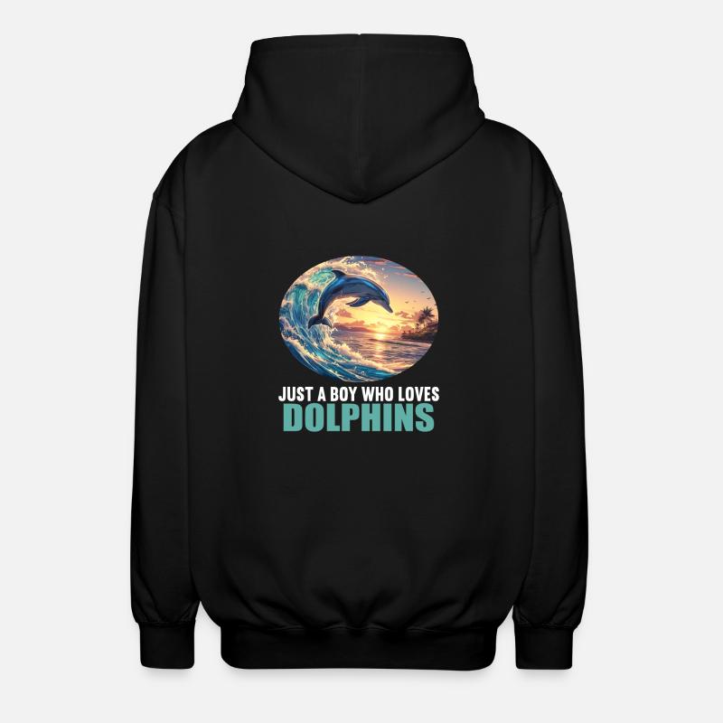 Dolphin Dolphins Dolphin - Unisex Hooded Jacket - black