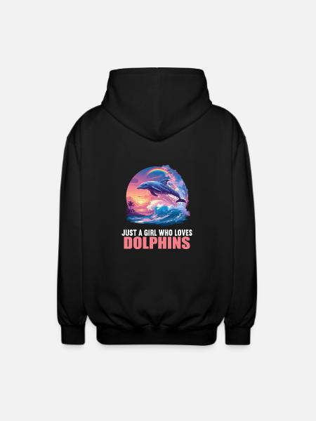 Dolphin Dolphins Dolphin - Unisex Hooded Jacket - black
