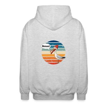 Hambourg Moin Moinzen Seagull Côte de la mer du Nord Vacances Fun - Veste à capuche unisexe - gris clair chiné - Dos - AI Model Male 185 light (185cm)