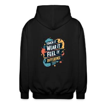 SPÜREN SIE DEN UNTERSCHIED - Unisex Kapuzenjacke - Schwarz - Hinten - AI Model Male 185 light (185cm)