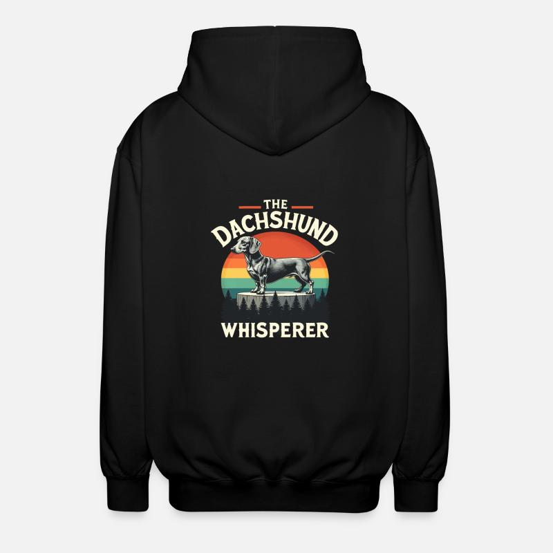 THE DACHSHUND - Unisex Hooded Jacket - black