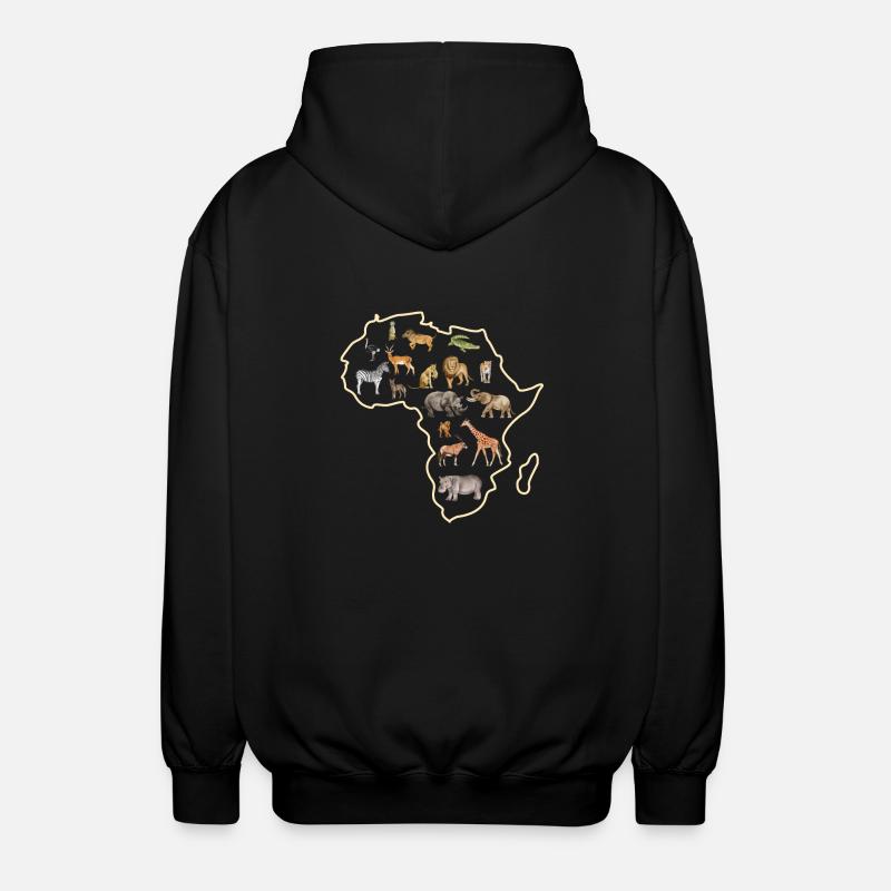 Animaux vivant en Afrique - Veste à capuche unisexe - noir