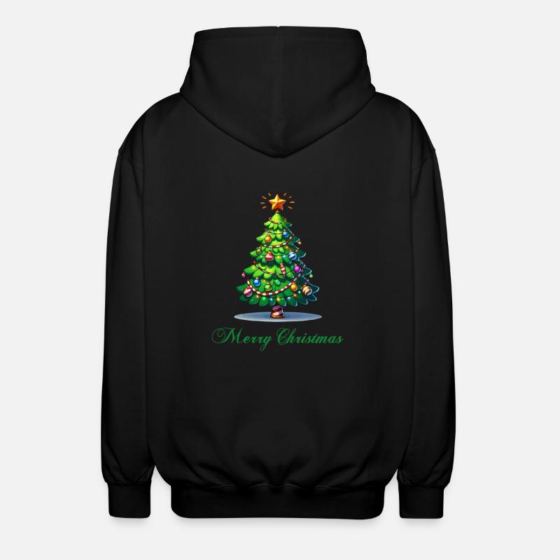 fir tree - Unisex Hooded Jacket - black