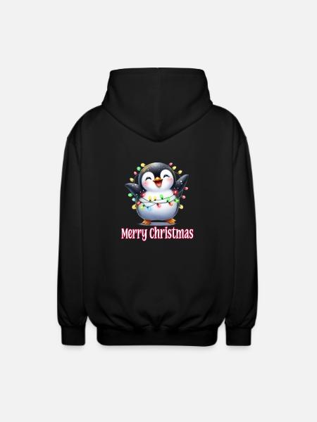 Mignon Pingouin Noël Joyeux Noël - Veste à capuche unisexe - noir