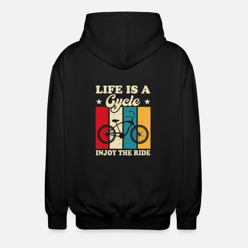 Life is a cycle - Unisex Kapuzenjacke - Schwarz