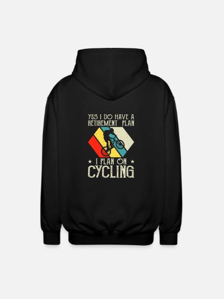 I Plan on cycling - Unisex Hooded Jacket - black