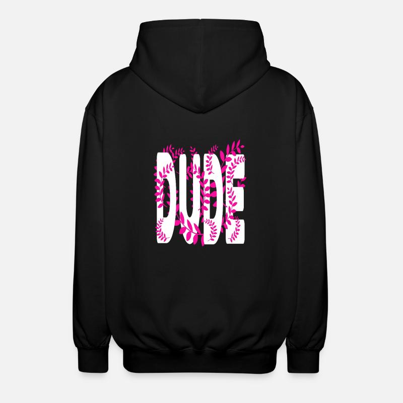 Hawaii stil text Dude - Unisex Kapuzenjacke - Schwarz