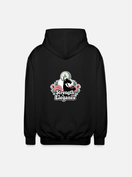 STRENGTH IN ELEGANCE - Unisex Hooded Jacket - black