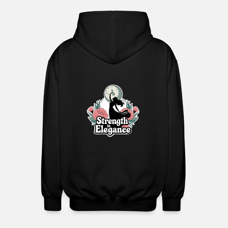 STRENGTH IN ELEGANCE - Unisex Hooded Jacket - black