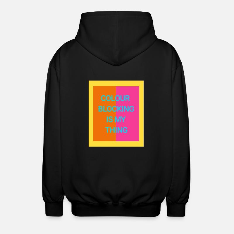 Colour Blocking - Unisex Hooded Jacket - black