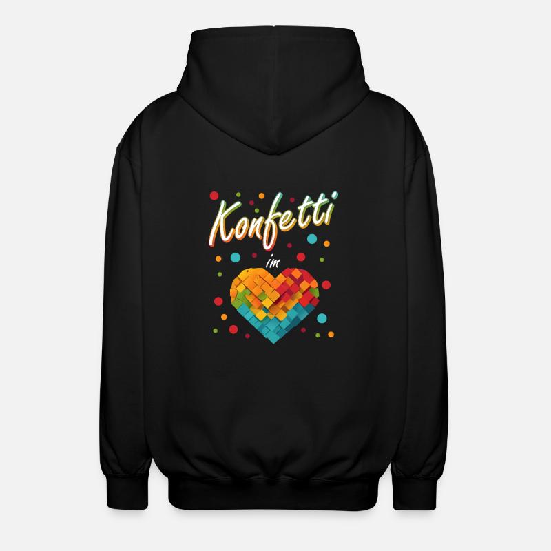 Konfetti Fasching Karneval Spaß Design - Unisex Kapuzenjacke - Schwarz
