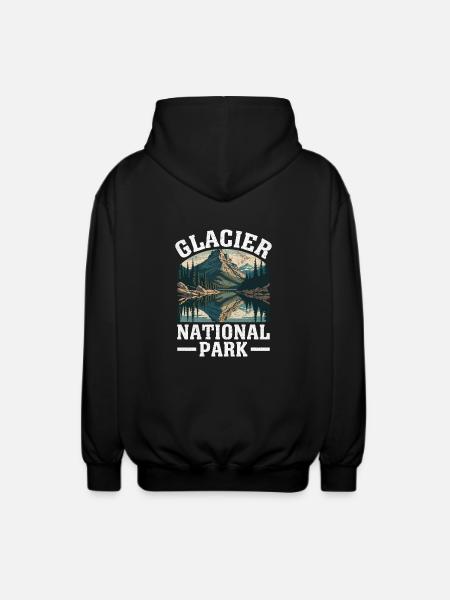 Glacier National Park Nature Design - Unisex Hooded Jacket - black