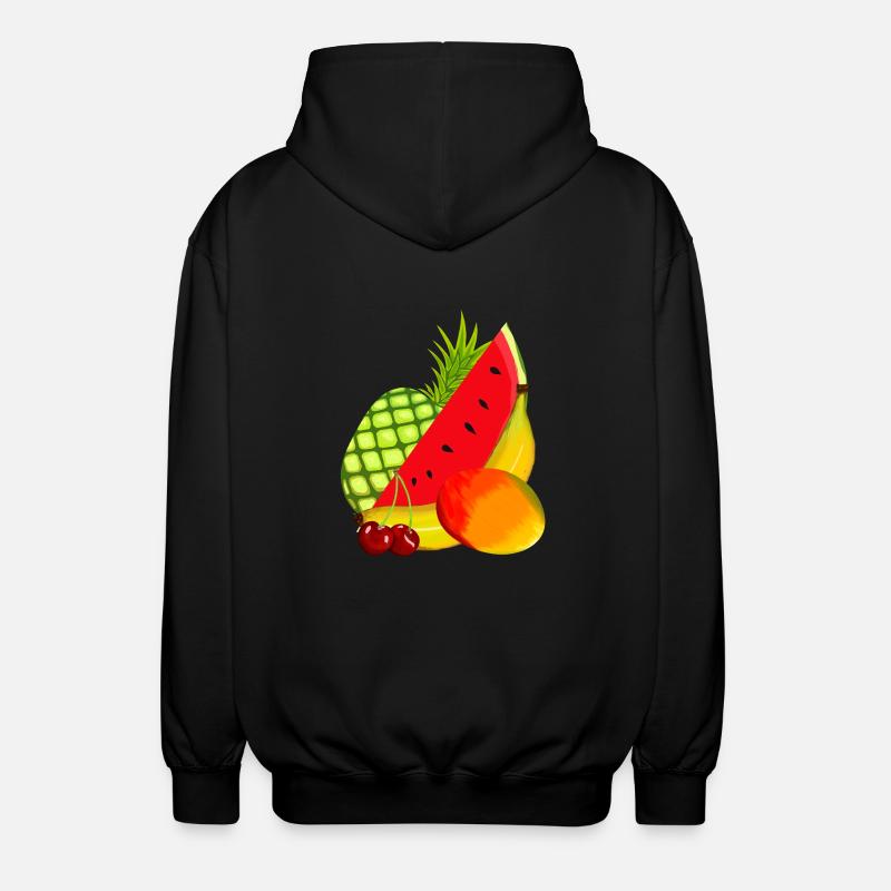 Obst Frucht exotisch Früchte - Unisex Kapuzenjacke - Schwarz