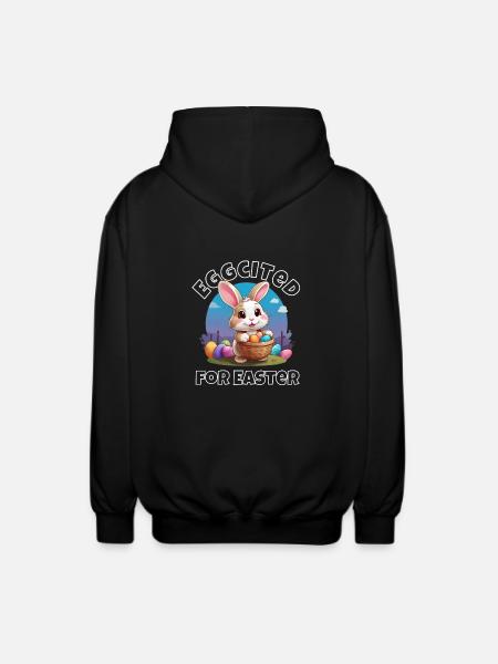 Eggcited for Easter - Unisex Hooded Jacket - black
