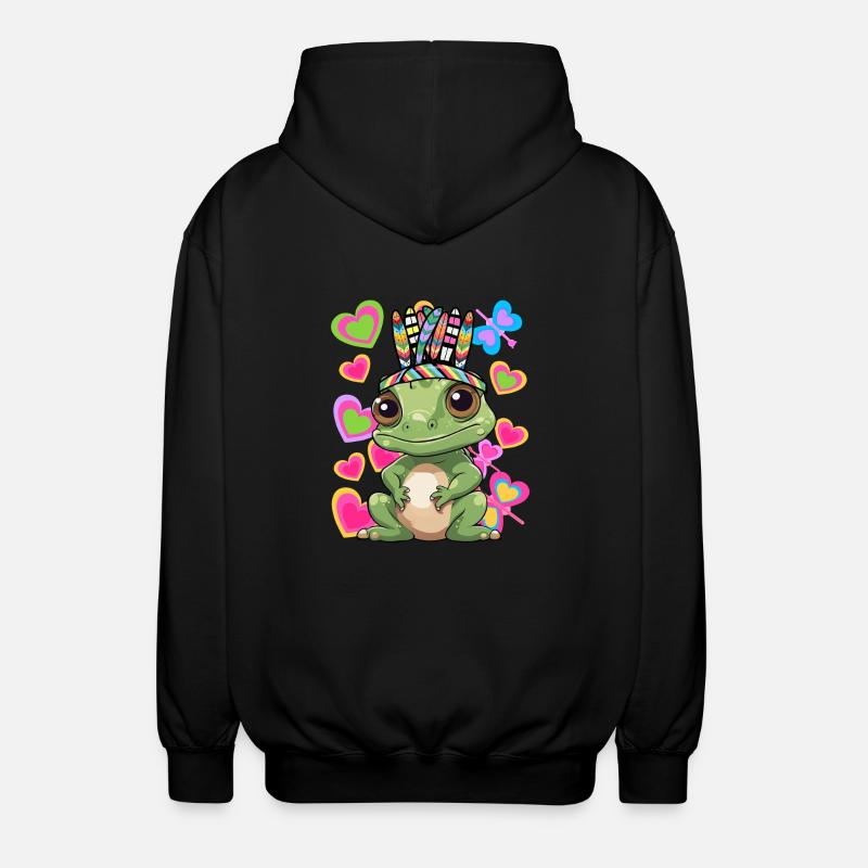 Hippie Hippies Frog Frogs Toad - Unisex Hooded Jacket - black