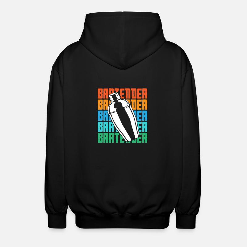 Barkeeper Shaker Retro Style Design - Unisex Kapuzenjacke - Schwarz