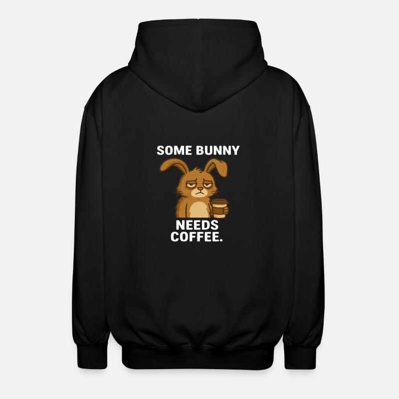 Lapin de café - Veste à capuche unisexe - noir