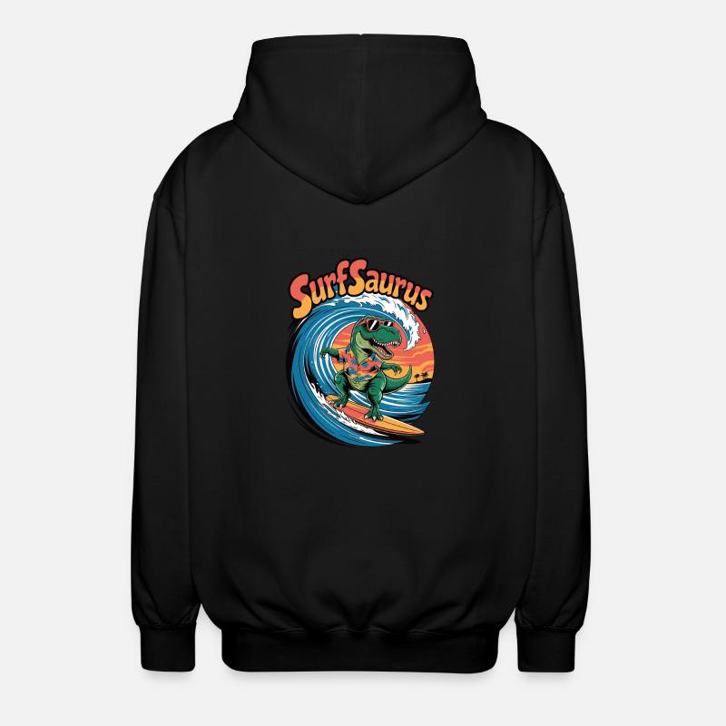 Surfsaurus - Unisex Kapuzenjacke - Schwarz