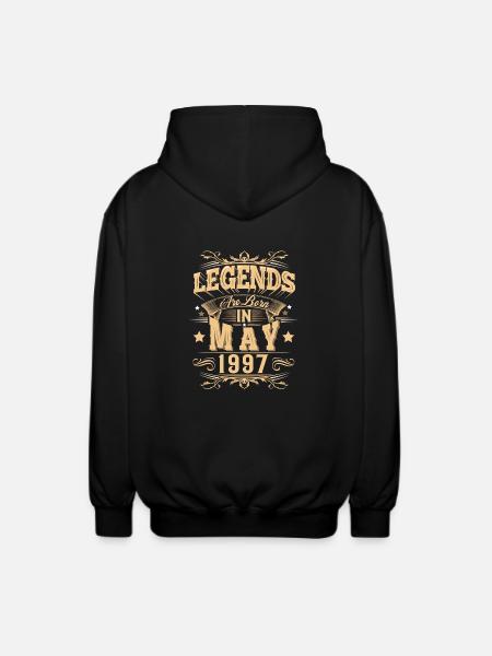 May 1997 Birthday Legend - Unisex Hooded Jacket - black