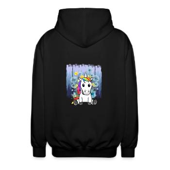 Licorne Nature Amoureux de la nature Licornes Enfants Enfant - Veste à capuche unisexe - noir - Dos - AI Model Male 185 light (185cm)