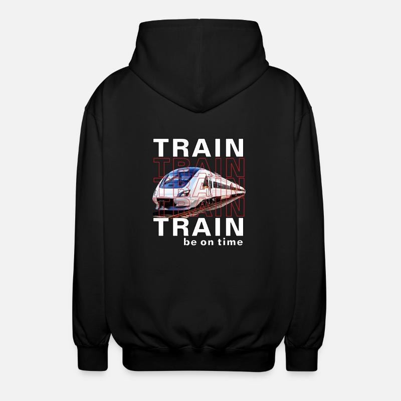 ZUG TRAIN be on time - Unisex Kapuzenjacke - Schwarz