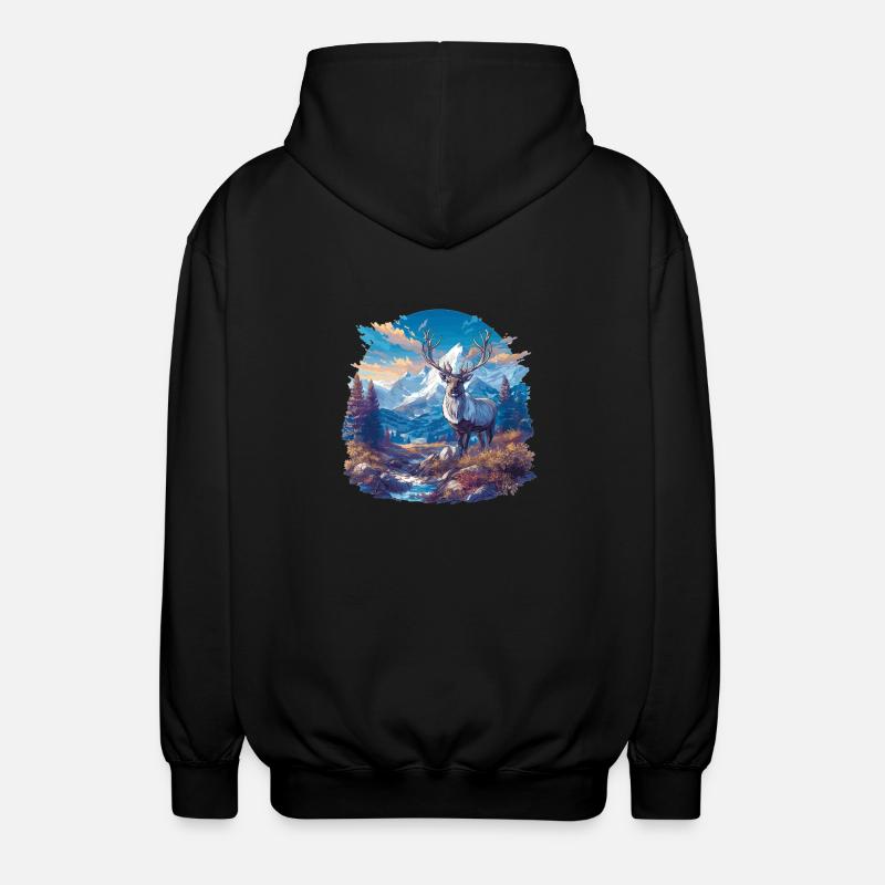 Reindeer Reindeer - Unisex Hooded Jacket - black